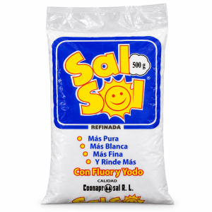Sal Sol Refinada 500 g para cocinar y sazonar alimentos