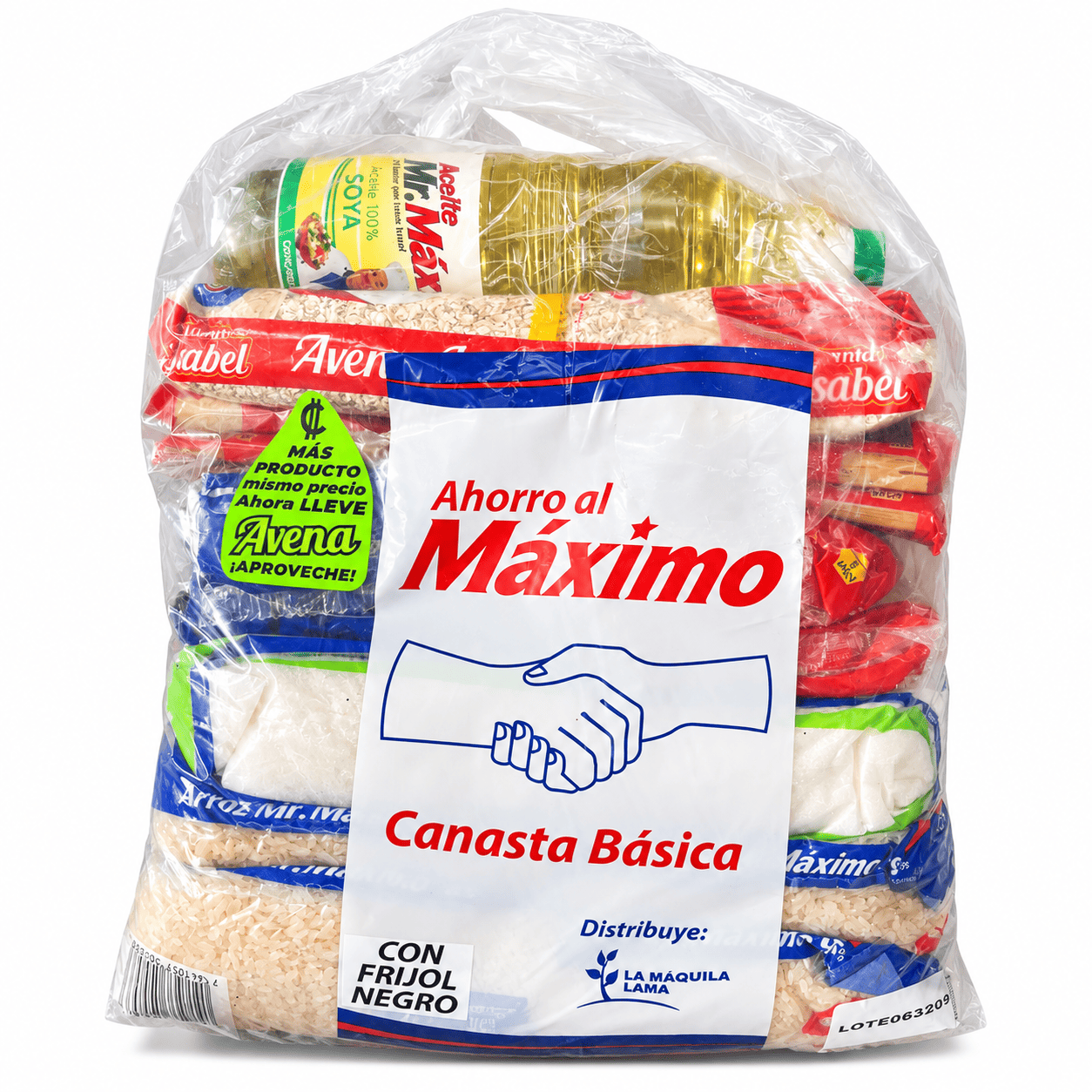 Combo de Ahorro de Canasta Básica con arroz frijoles aceite azúcar pastas y sal