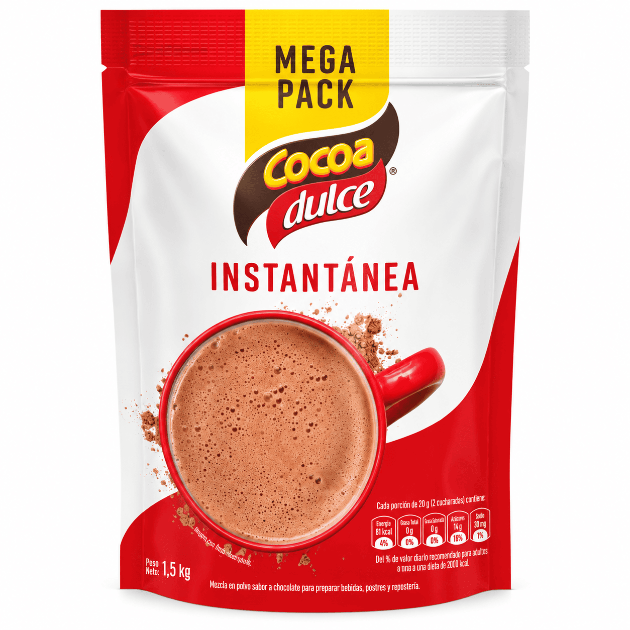 Cocoa Dulce Bebida de Chocolate en Polvo 1,5 kg