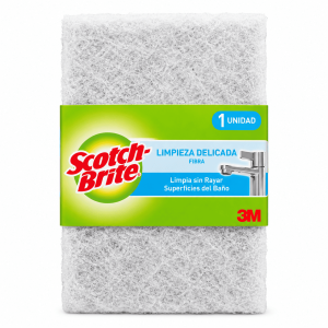 Fibra Scotch-Brite Limpieza Delicada para Baños blanca