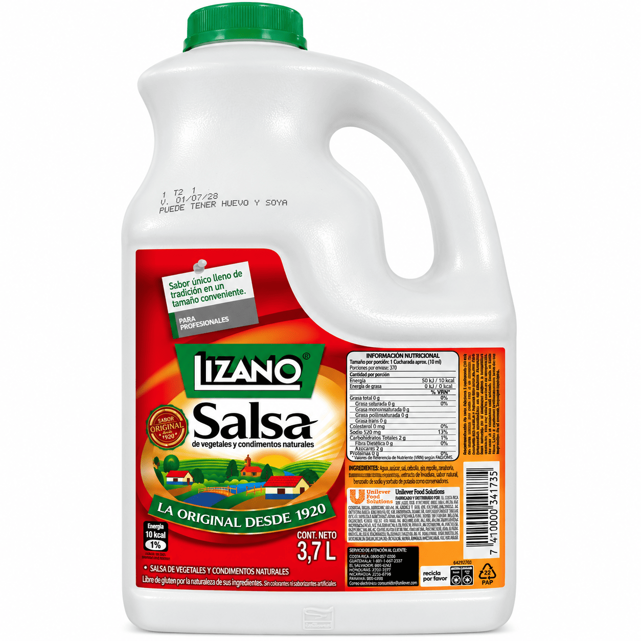 Lizano Salsa Regular 3,7 L para cocina profesional