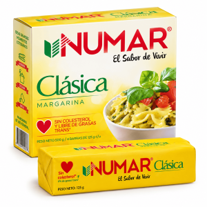 Margarina Numar Clásica 500 g presentación de 4 barras