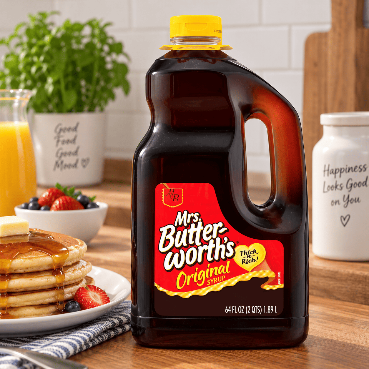 Mrs. Butterworth's Jarabe Original 1,89 L para pancakes y waffles